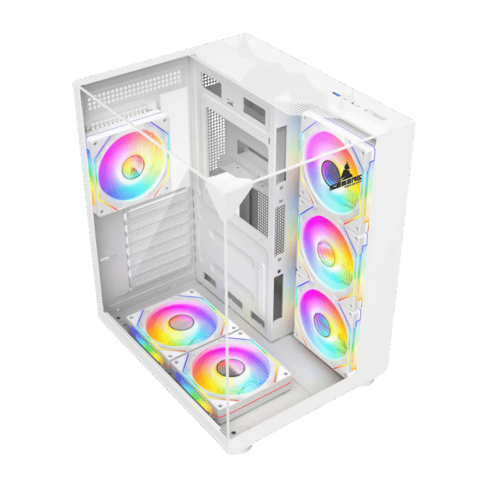 Chasis Gamer Iceberg Crystal Cube S Blanco+ 6 Fans - Cambio Systems