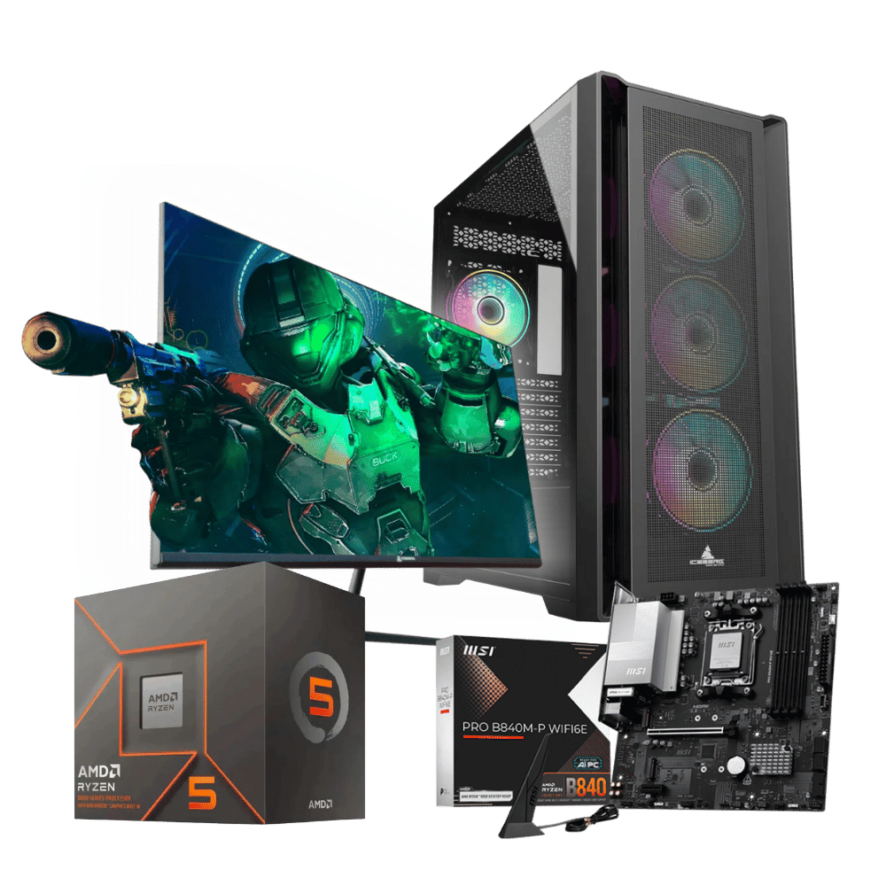 Equipo Master M16B84W86M116: Ryzen 5 8600G+ 16GB+ SSD 1 Tera+F.700W + Monitor 24"