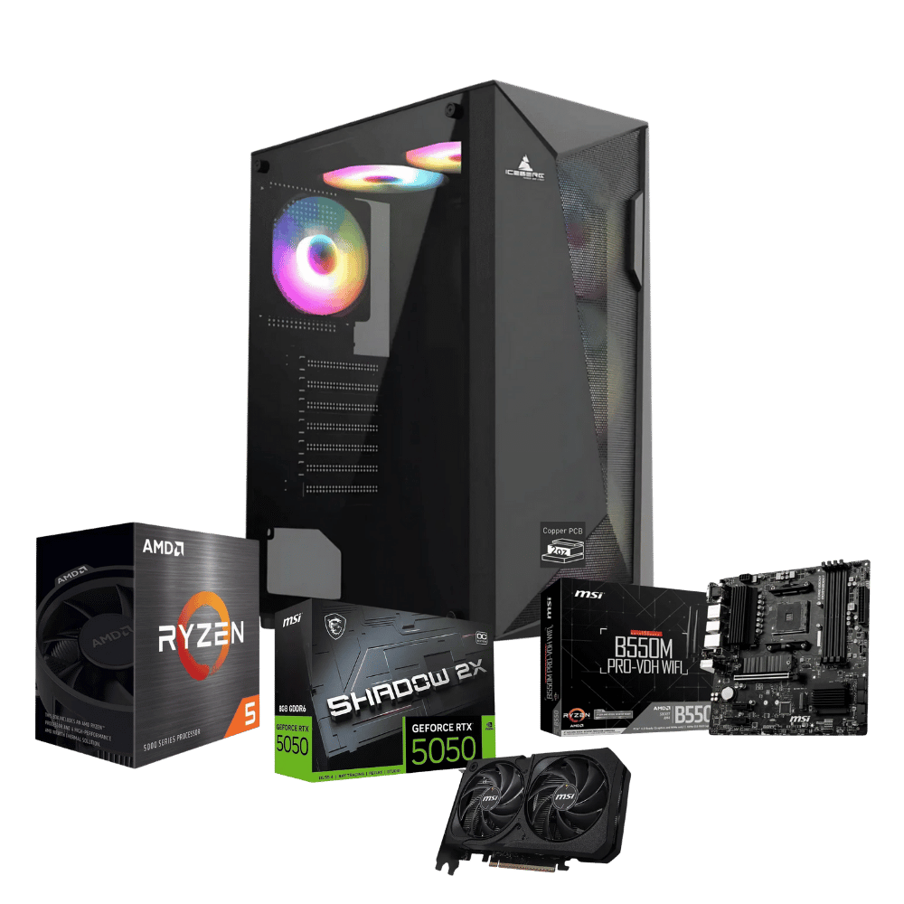 Cpu Master FDBB55W55M116G: Ryzen 5 5500+ 16GB+ SSD 1 Tera+F.500W + T.V 5050