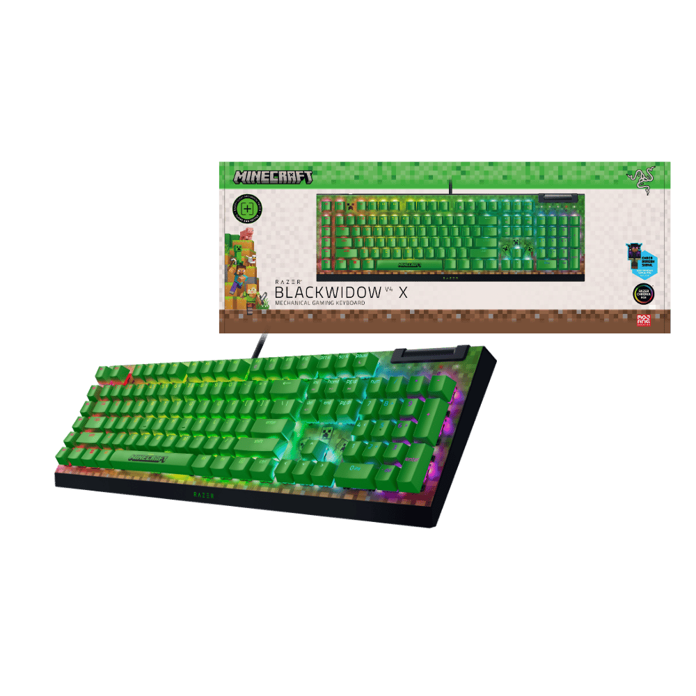 Teclado Razer BlackWidow V4 X Minecraft Edition