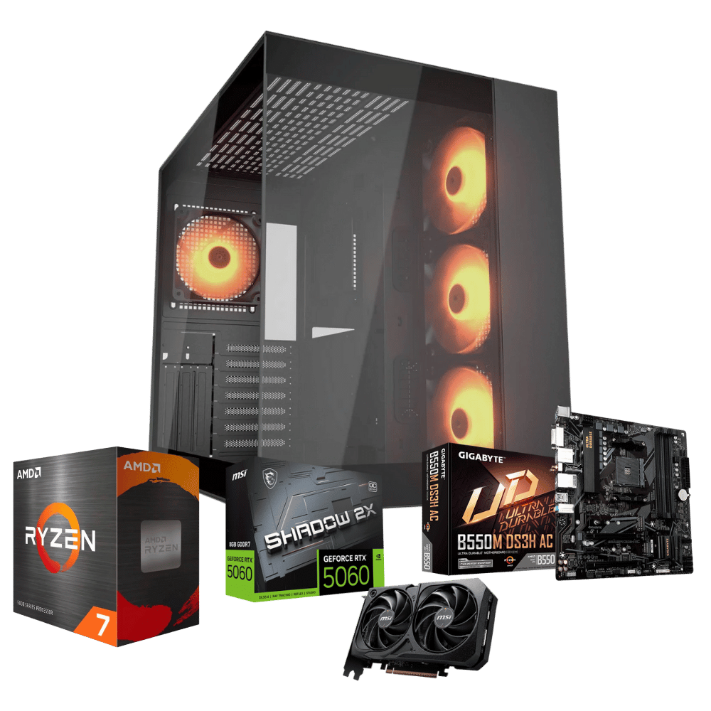 Cpu DYNAMIC-A57XN1: Ryzen 7 5700XT+RTX 5060 8GB+ 16GB+ SSD 500GB+F.750W