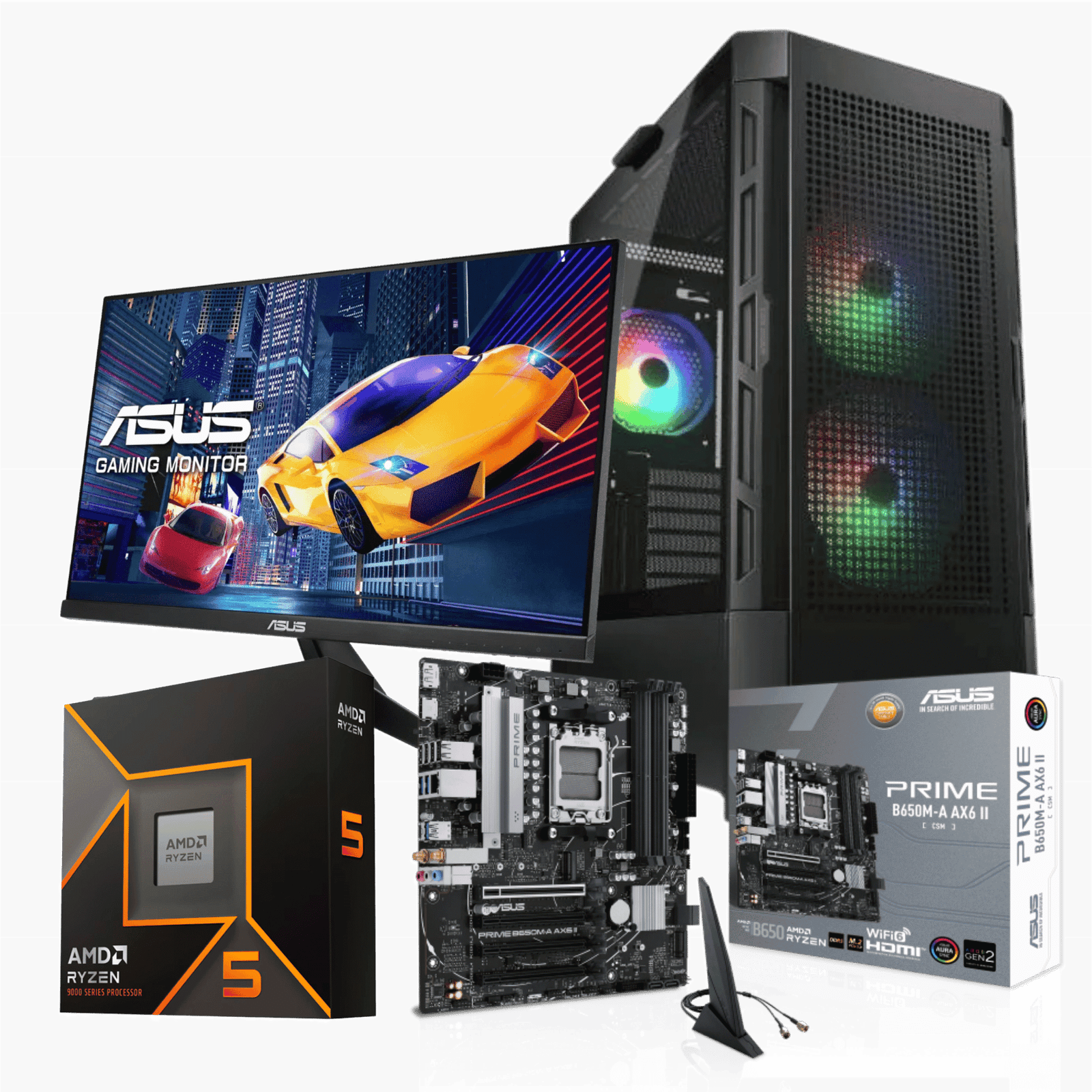 Equipo Pro DYNAMICP-APEX4: Ryzen 5 9600x+ 16GB+ SSD 1 Tera+F.750W+ Monitor 24"