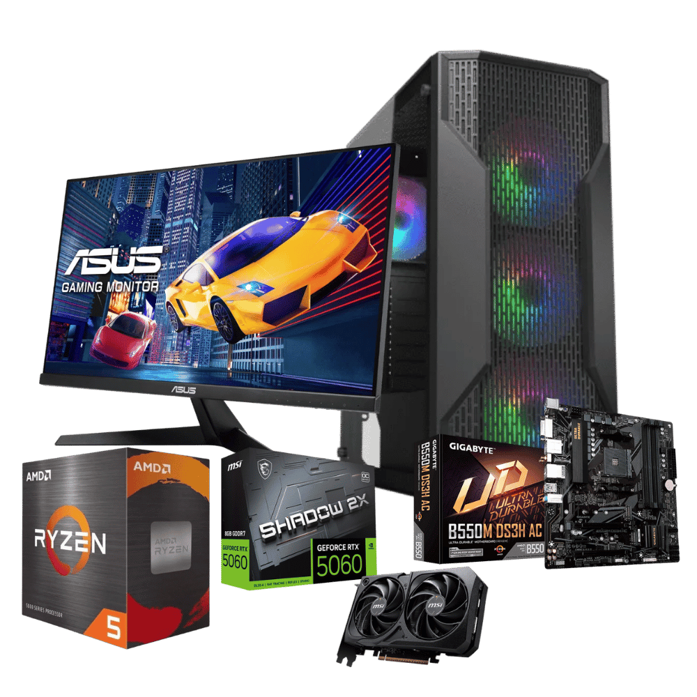Equipo Pro DYNAMIC-A56XTN: Ryzen 5 5600XT+RTX 5060 8GB+ 16GB+ SSD 500GB+F.650W+ Monitor 24"