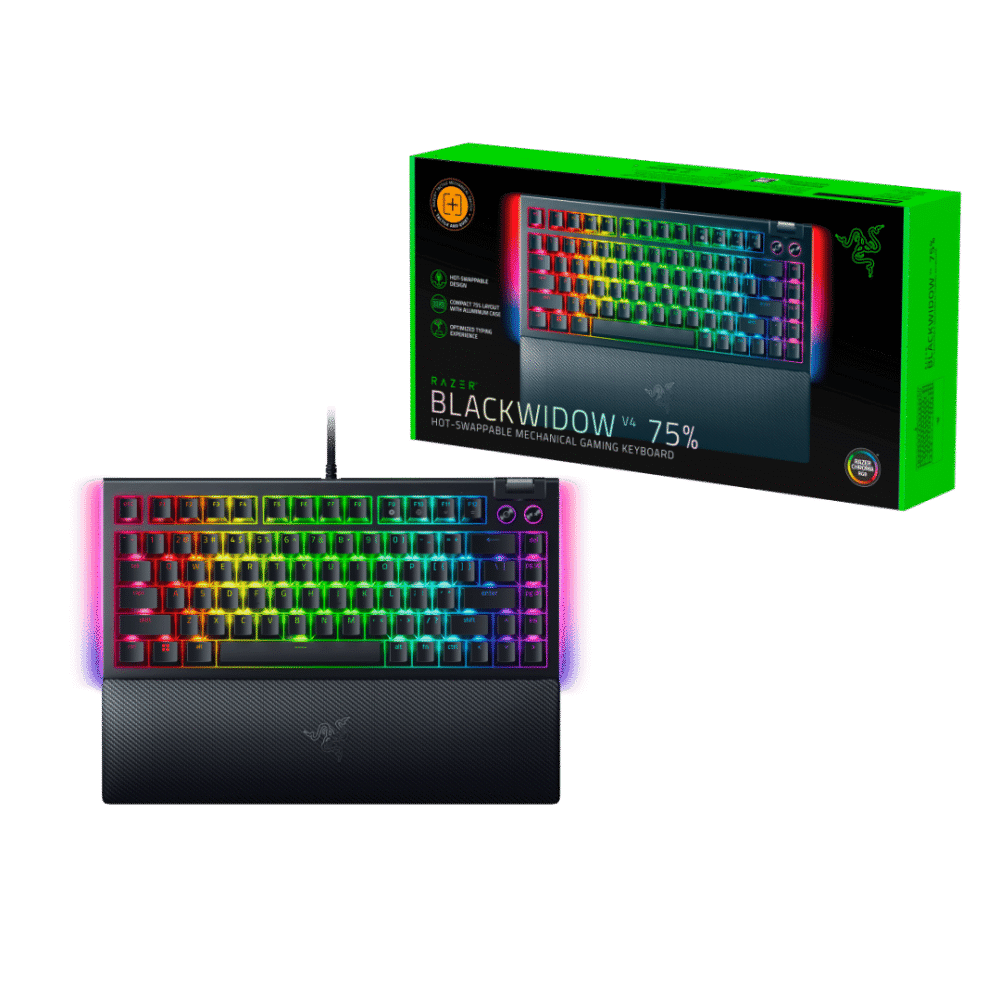 Teclado Razer Mecanico BlackWidow V4 75% Hot-swappable