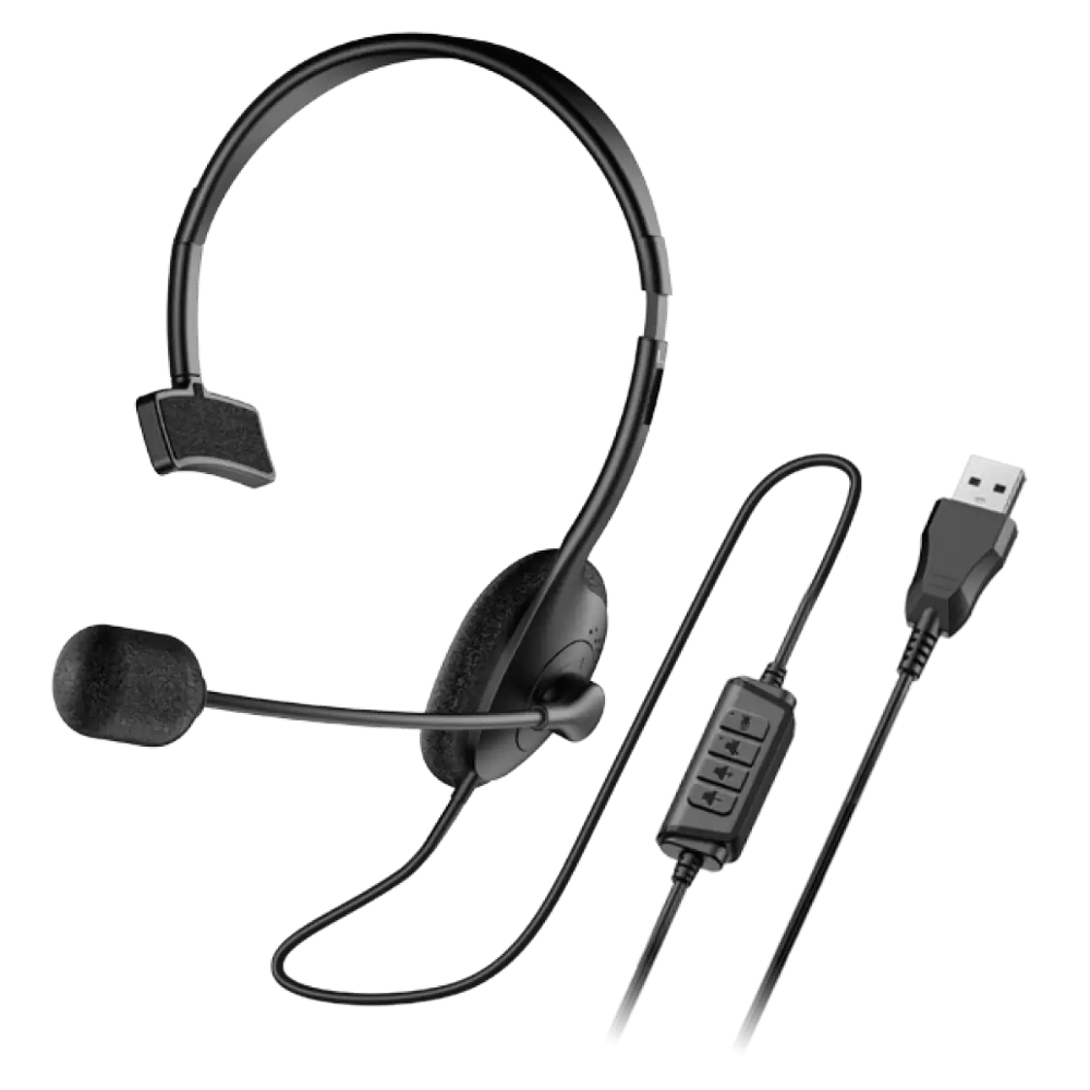 Audifono Diadema Genius HS-100U Para PC USB Negro