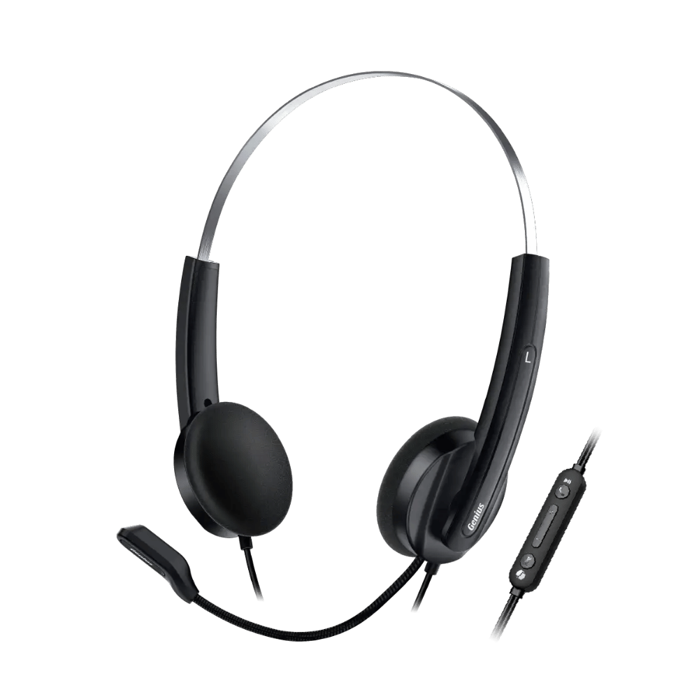 Audifono Diadema Genius HS-220U Usb con Microfono Negro - Imagen 4