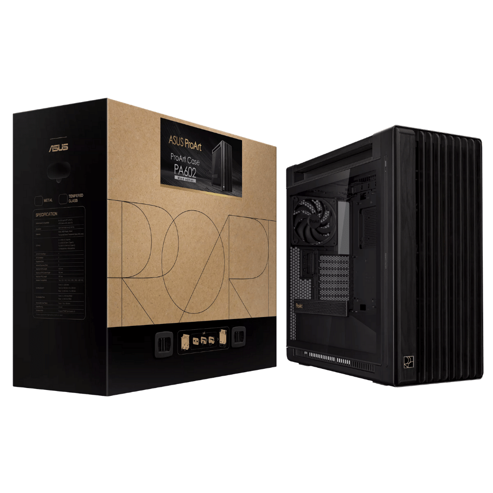 Chasis Asus Proart Pa602 Wood Edition Black Panel De Vidrio Templado