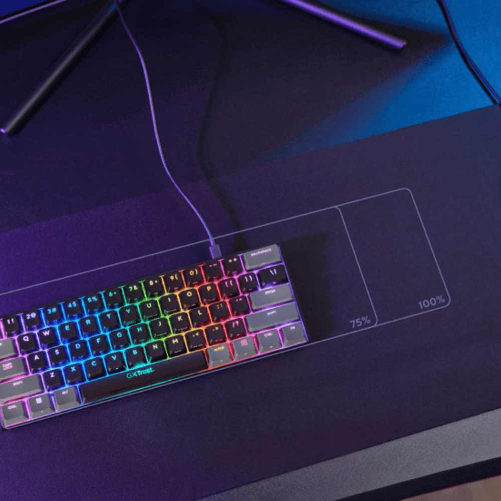 Teclado Gamer trust Gxt 867 Acira Mecanico 60% Negro - Imagen 8
