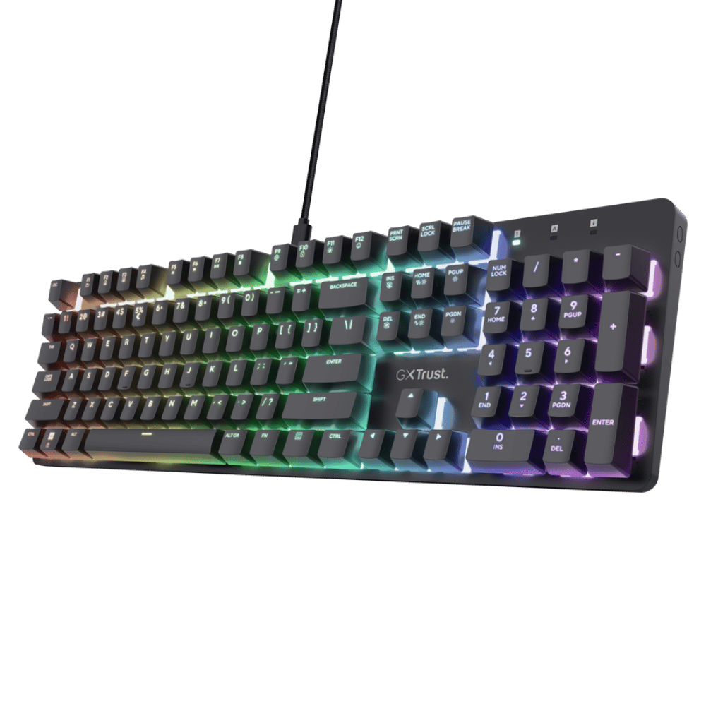 Teclado Gamer trust Gxt 871 Zora Mecanico Negro