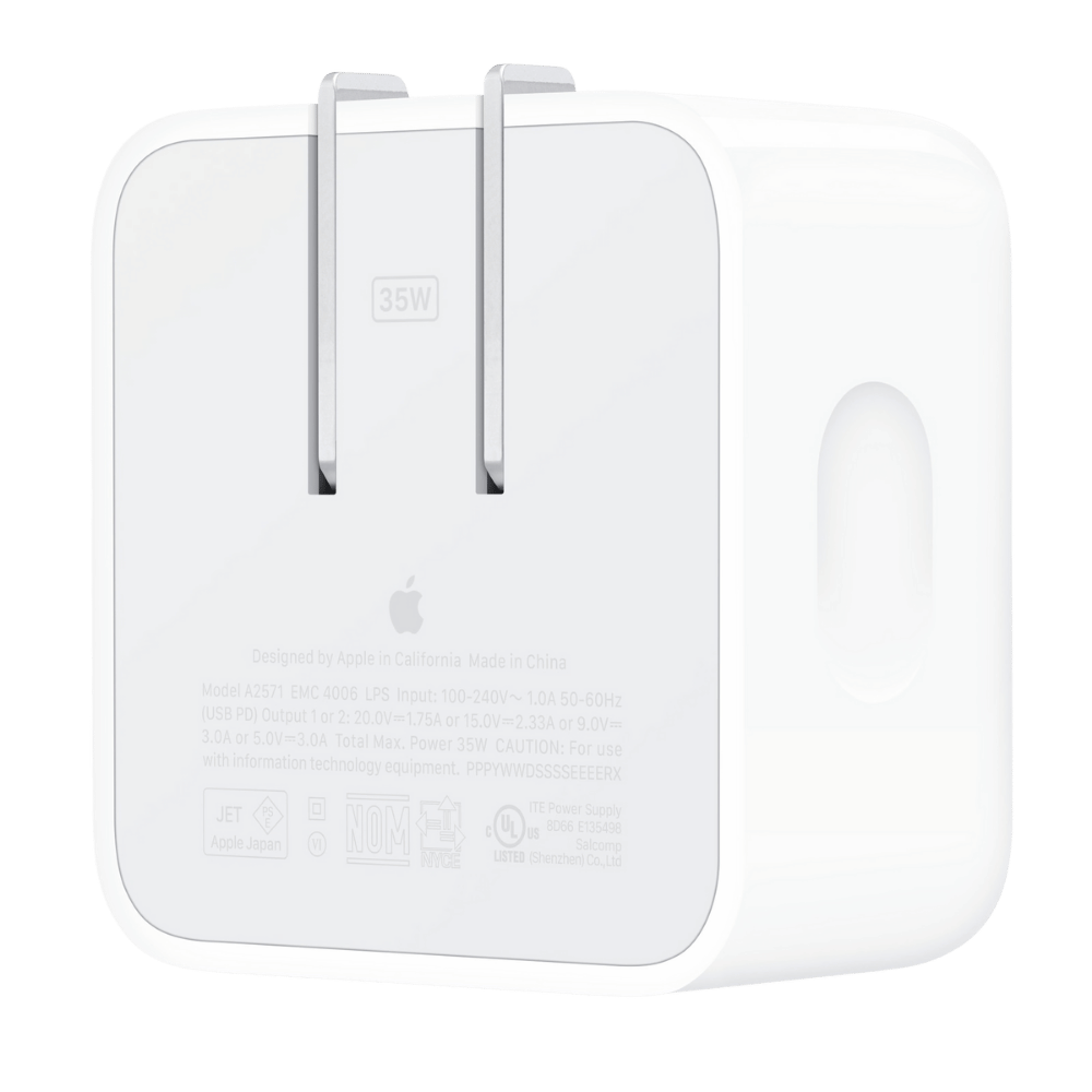 Cargador Apple 35W dos puertos USB-C MW2H3AM/A Original - Imagen 3
