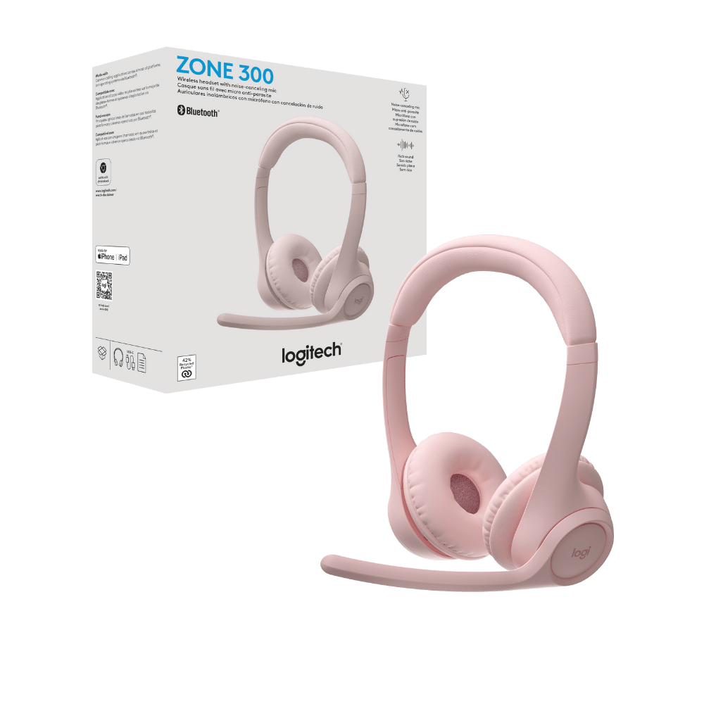 Diadema Logitech ZONE 300 Bluetooth Rosa