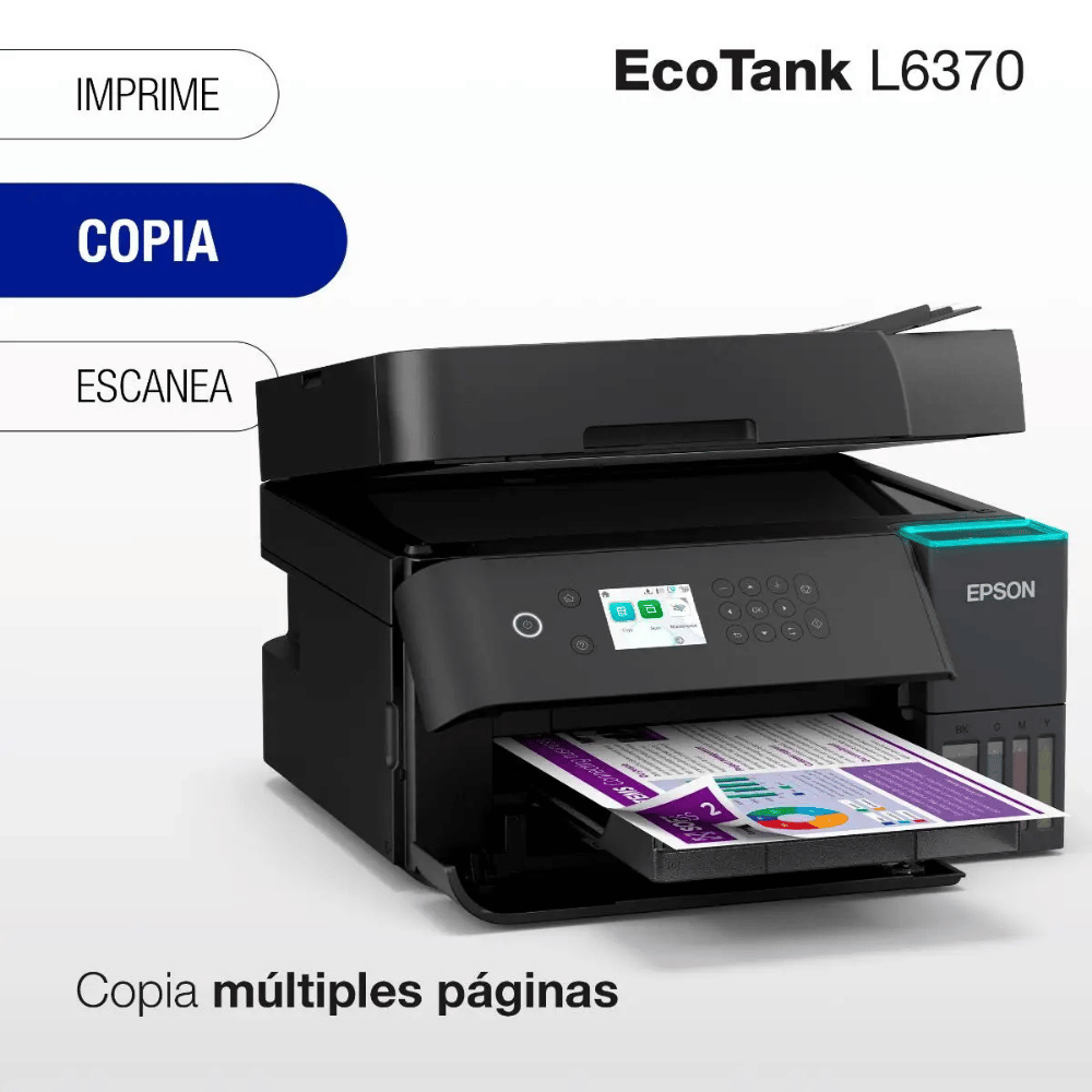 Impresora Multifuncional EcoTank L6370 Duplex con WiFi - Imagen 7
