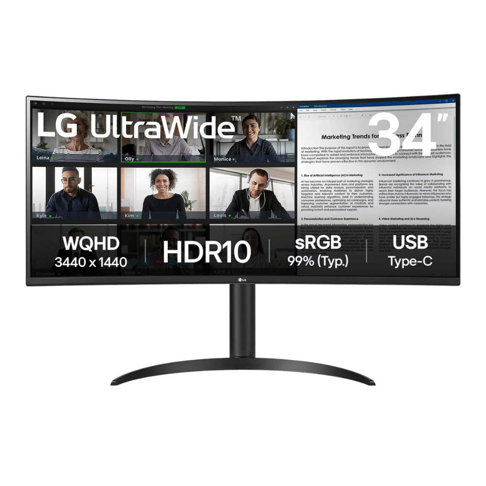 Monitor Curvo LG 34" UltraWide QHD VA 100Hz 5ms (GTG) 34WR55QK-B