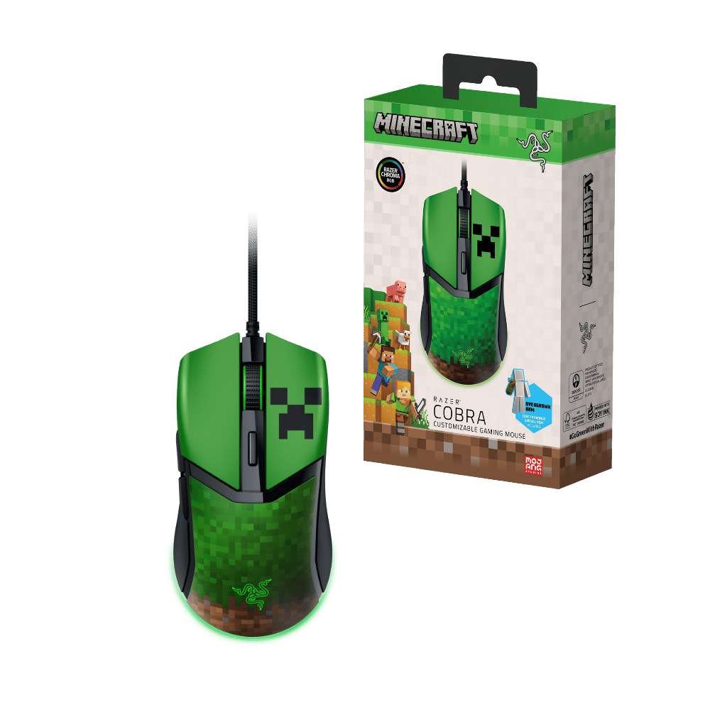 Mouse Gamer Razer Cobra Lightweight Wired Minecraft Edition