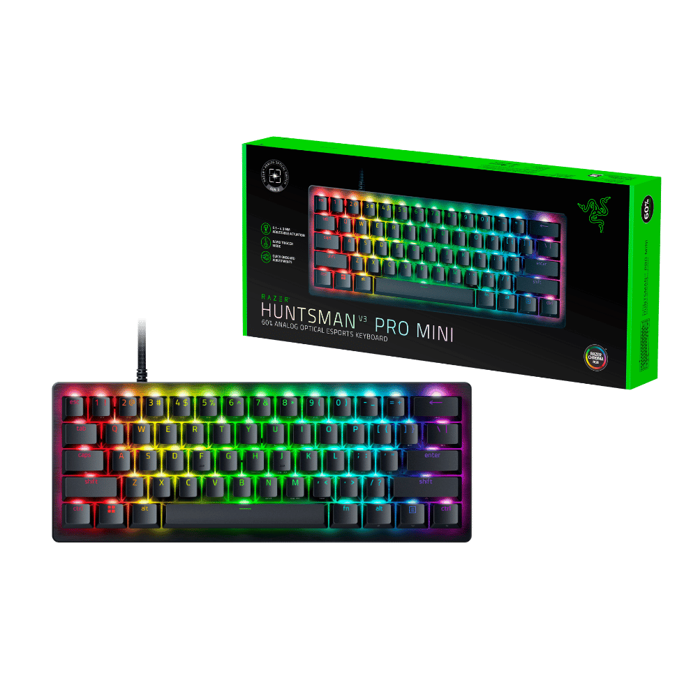 Teclado Razer Gamer Huntsman V3 Pro Mini 60% Optical Switch Rojo