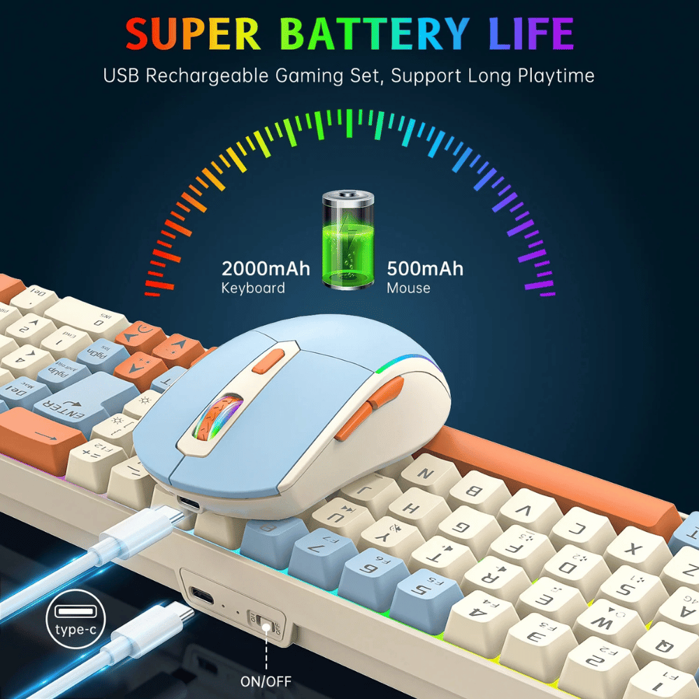 Combo Teclado Y Mouse Inalámbrico RGB R908 Raiku 57118 - Imagen 6
