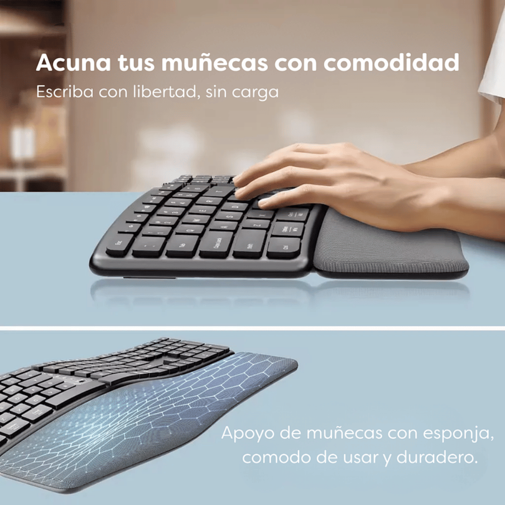 Teclado Ergonómico Inalámbrico T1b 2.4h + Bt 57093 - Imagen 5