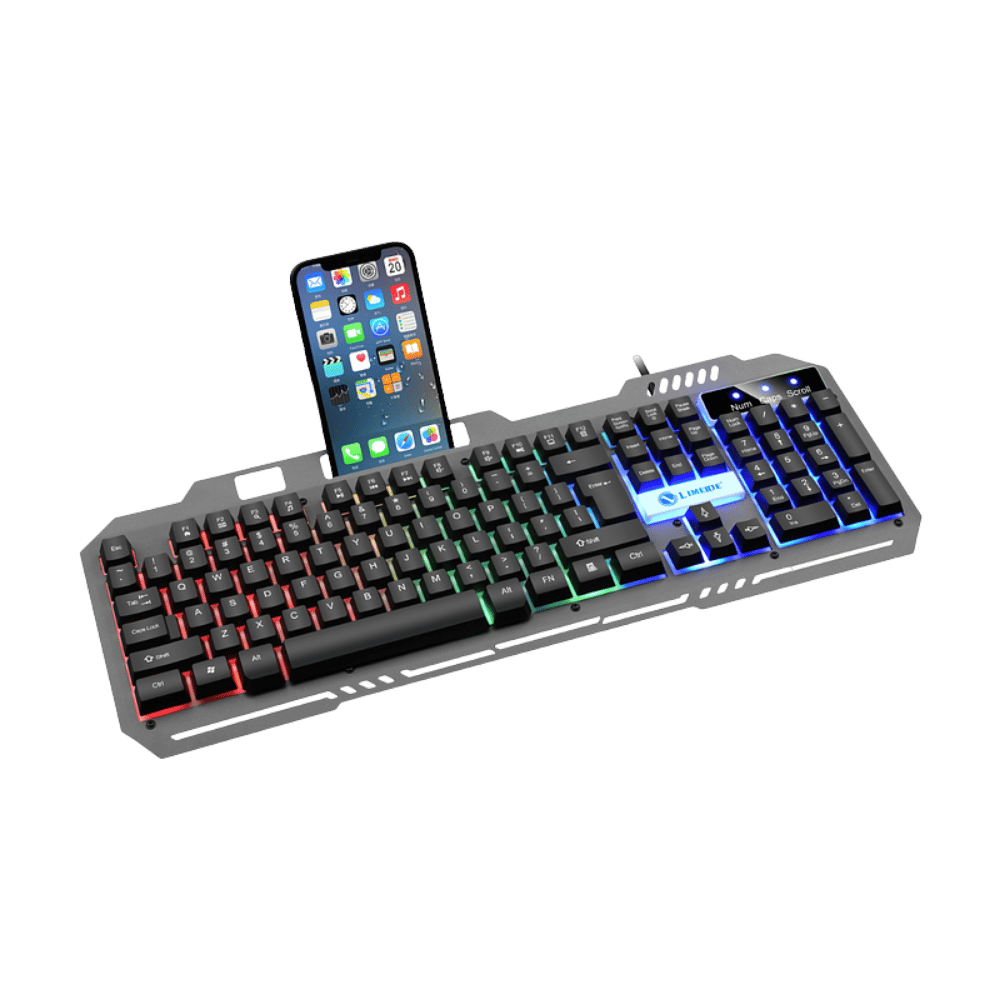 Teclado Gamer K25 Metalico Rgb Con Soporte Celular 57113