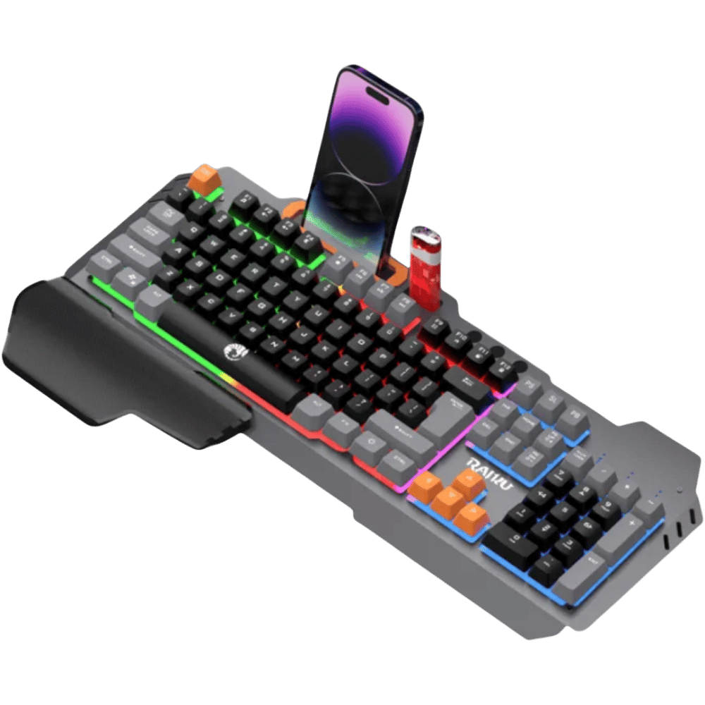 Teclado Gamer Raiku K16 Rgb Con Soporte Celular Y Pad De Juego 57112 - Imagen 2