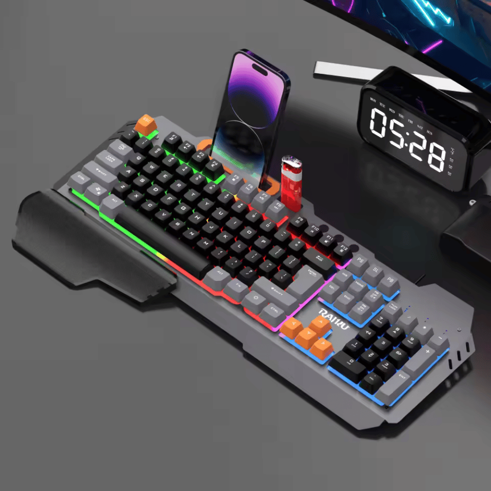 Teclado Gamer Raiku K16 Rgb Con Soporte Celular Y Pad De Juego 57112 - Imagen 4