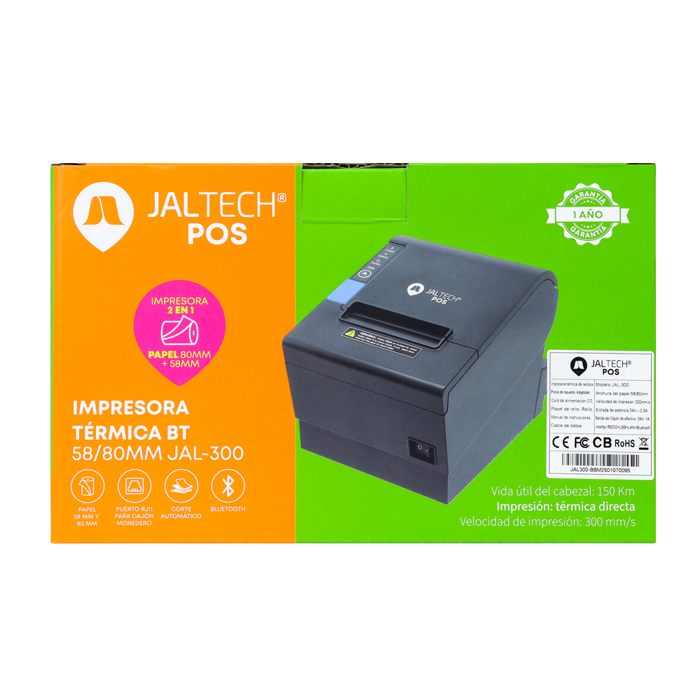 Impresora Termica Bt 58/80mm Jal-300 40228 - Imagen 3