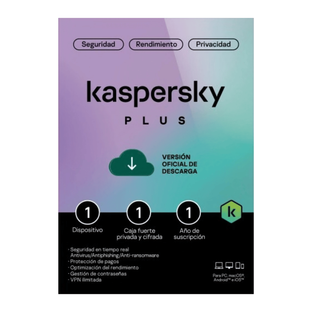 Kaspersky Plus Para 1 PC por 1 Año