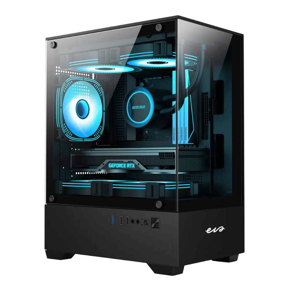 Chasis Gamer Eva Cosmic 11M Black 3 Ventiladores Argb Micro Atx