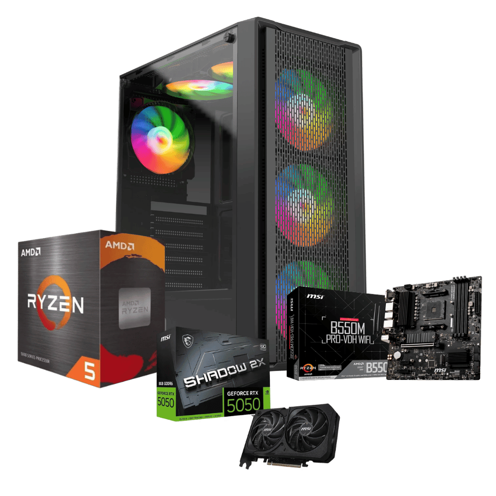 Cpu Master FCB55W55M116G: Ryzen 5 5500+ 16GB+ SSD 1 Tera+F.600W + T.V 5050