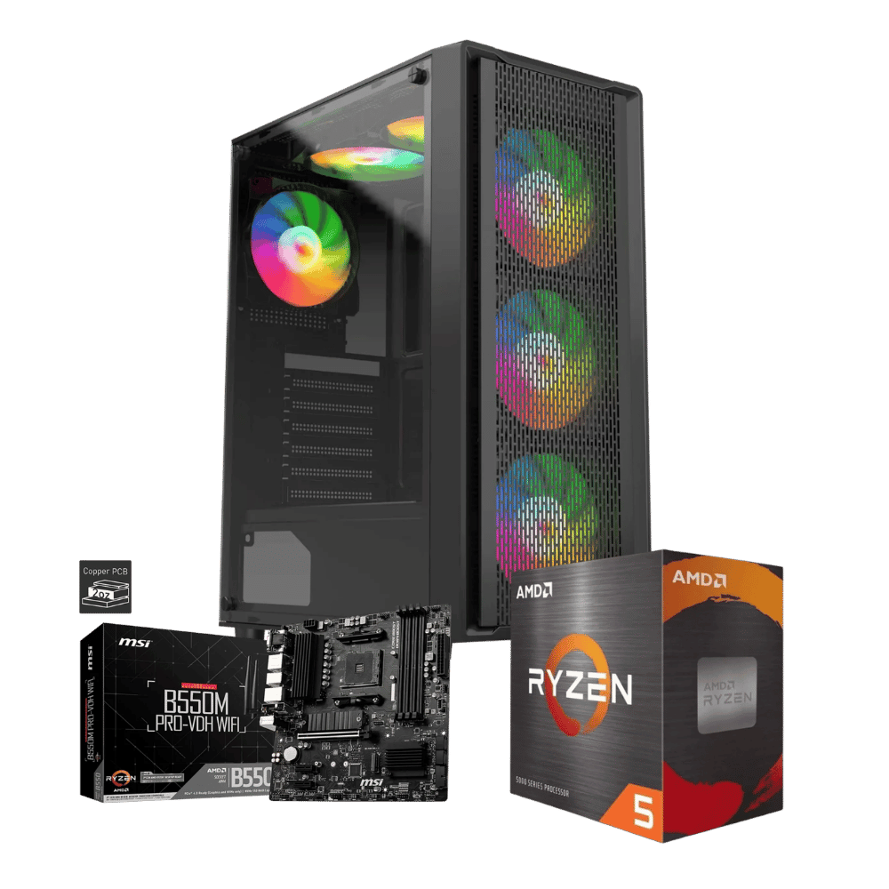 Cpu Master FCB55W56M116G: Ryzen 5 5500GT+16GB+ SSD 1 Tera+F.500W