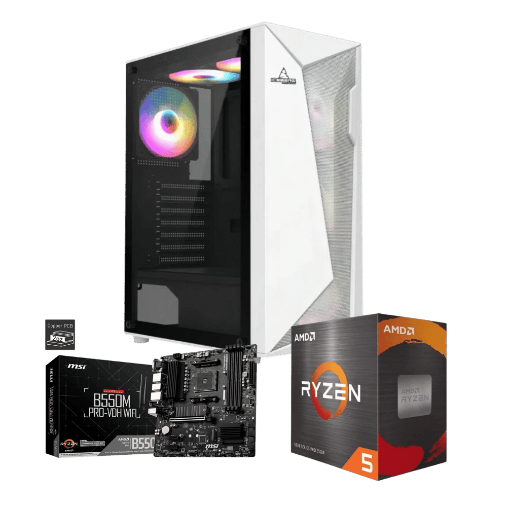 Cpu Master FDWB55W56M116G: Ryzen 5 5500GT+16GB+ SSD 1 Tera+F.500W