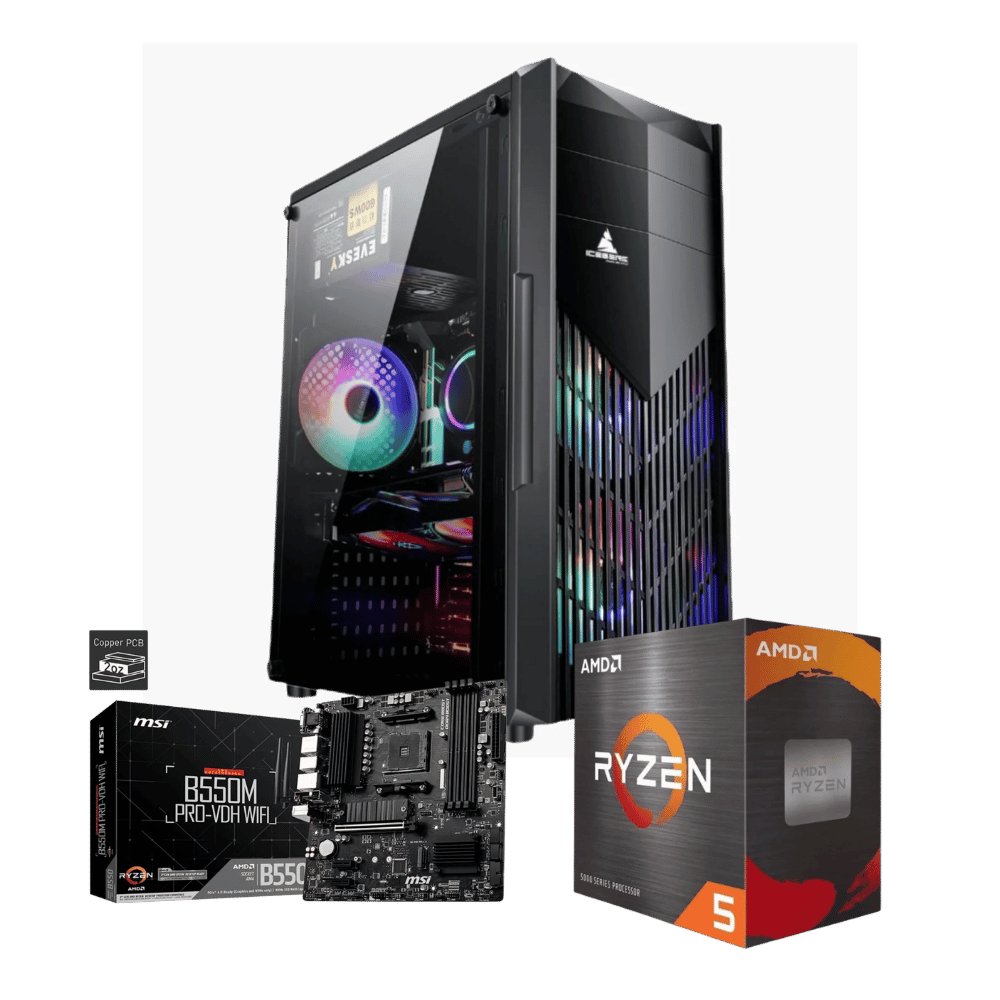 Cpu Master GV6B55W55M116G: Ryzen 5 5500+16GB+ SSD 1 Tera+F.500W