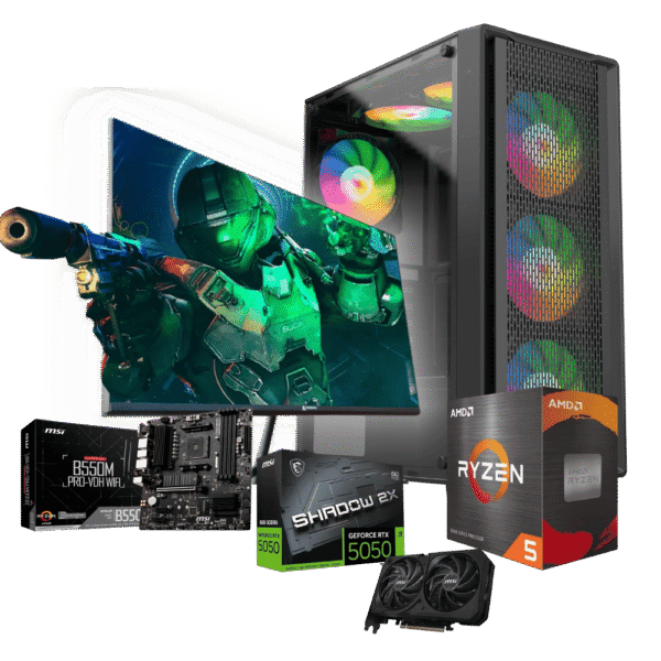 Equipo Master FCB55W55M116G: Ryzen 5 5500+16GB+ SSD 1 Tera+F.600W + T.V 7600+ Monitor