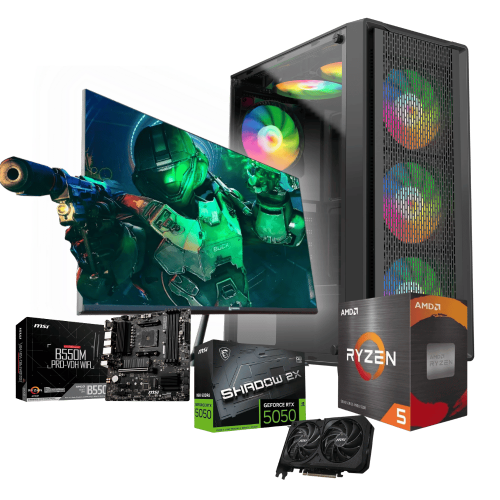 Equipo Master FCB55W55M116G: Ryzen 5 5500+16GB+ SSD 1 Tera+F.600W + T.V 5050 + Monitor