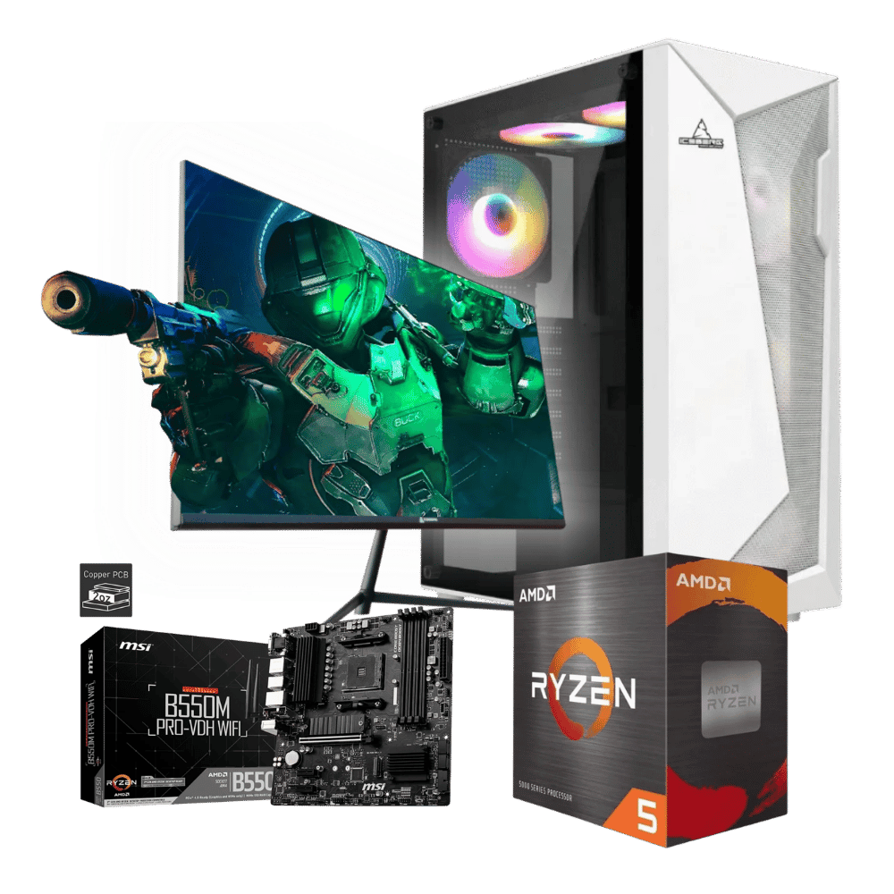 Equipo Master FDWB55W56M116G: Ryzen 5 5500GT+16GB+ SSD 1 Tera+F.500W + Monitor
