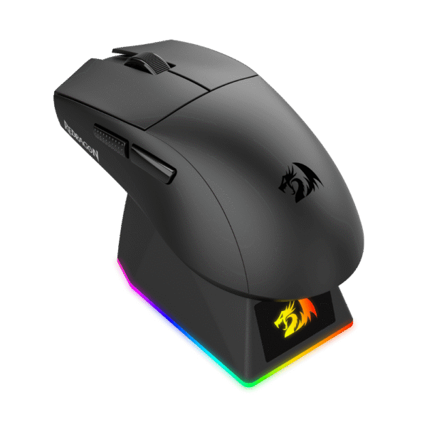 Mouse Inalámbrico Redragon K1NG Ultra M999 54g Tri-Mode con Base de Carga RGB