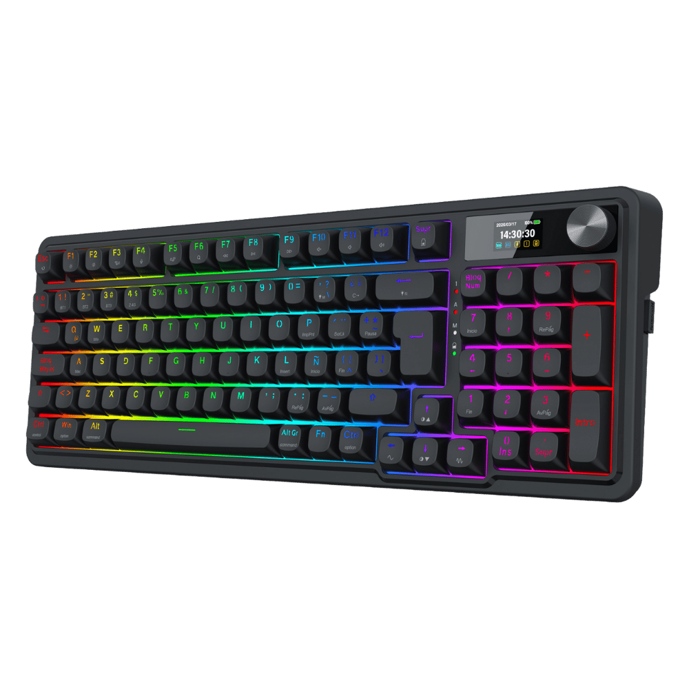 Teclado Inalambrico Redragon Mecánico LCD 96% EISA PRO K686 Negro (8)