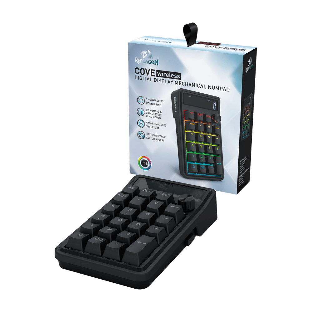 Teclado Numérico Mecánico Rgb Inalámbrico Redragon K733 Pro Negro - Imagen 3