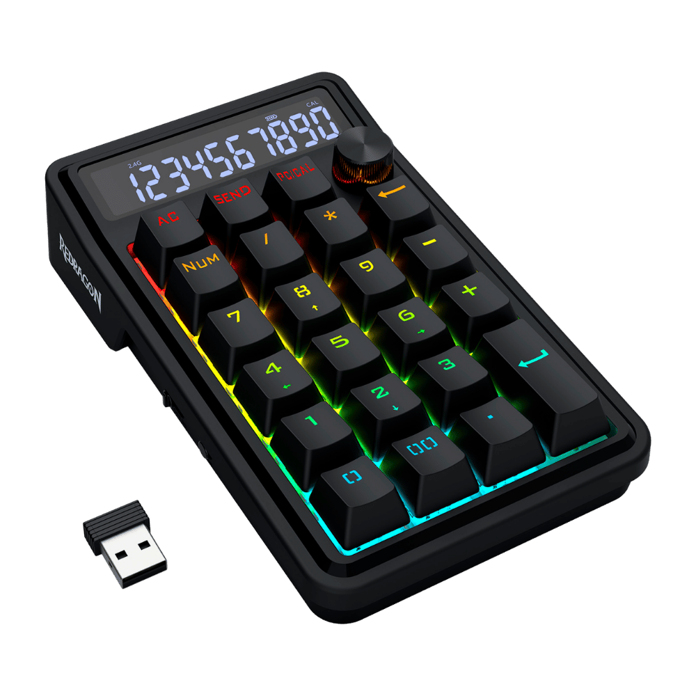 Teclado Numérico Mecánico Rgb Inalámbrico Redragon K733 Pro Negro - Imagen 8