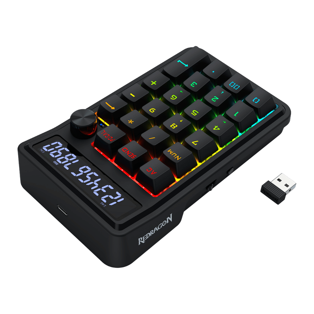 Teclado Numérico Mecánico Rgb Inalámbrico Redragon K733 Pro Negro - Imagen 7