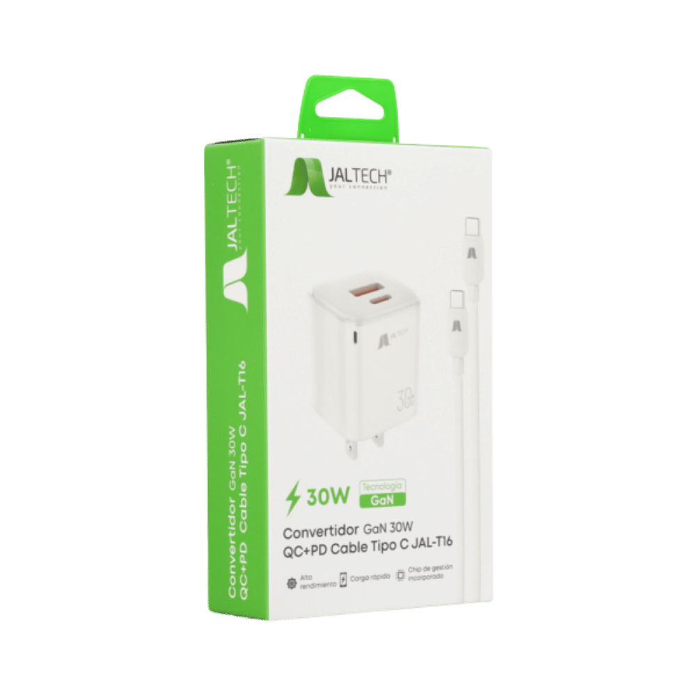 Cargador Gan 30w Qc+Pd Con Cable Tipo C Jal-T16 30847 - Imagen 5