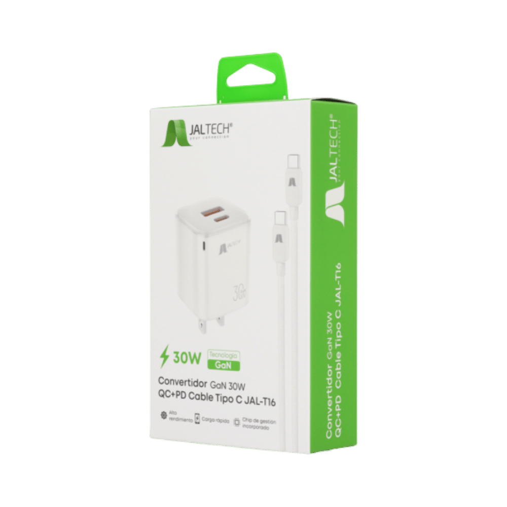 Cargador Gan 30w Qc+Pd Con Cable Tipo C Jal-T16 30847 - Imagen 4