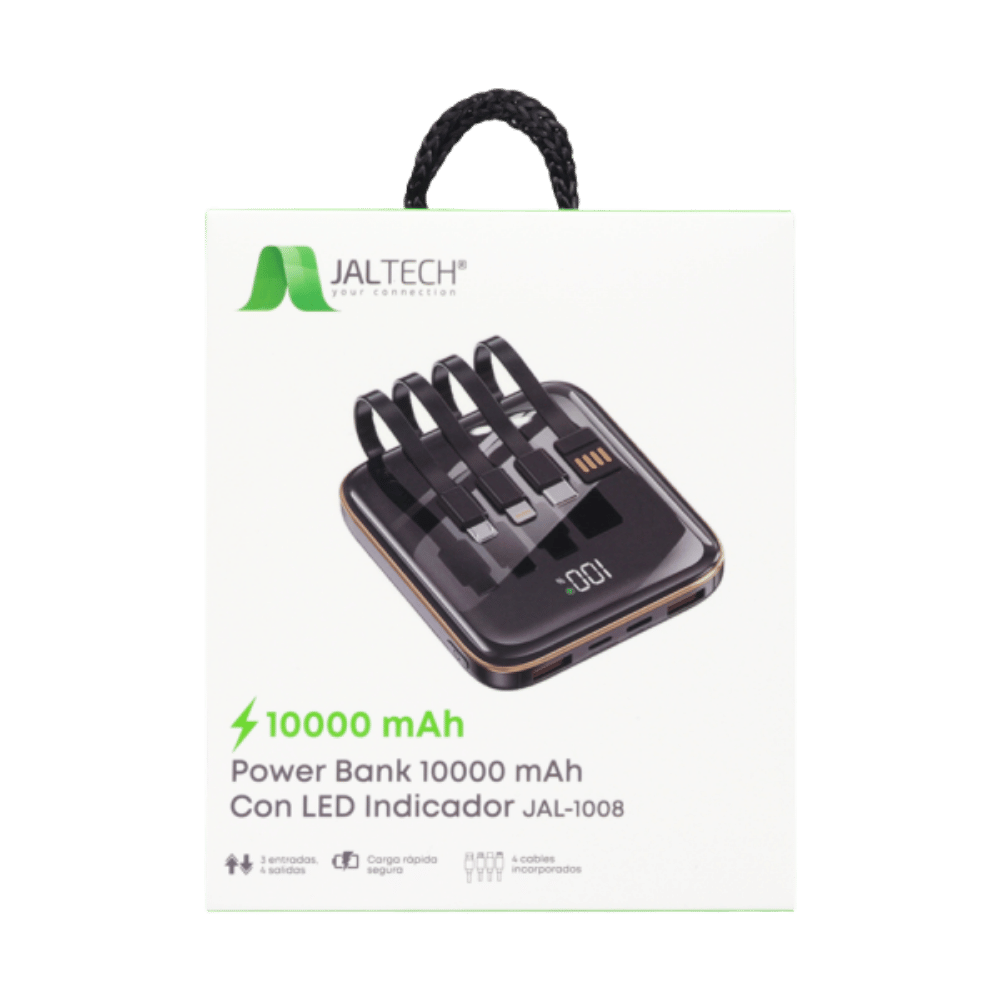 Power Bank 10000 Mah Con Led Indicador Jal-1008 - Imagen 4