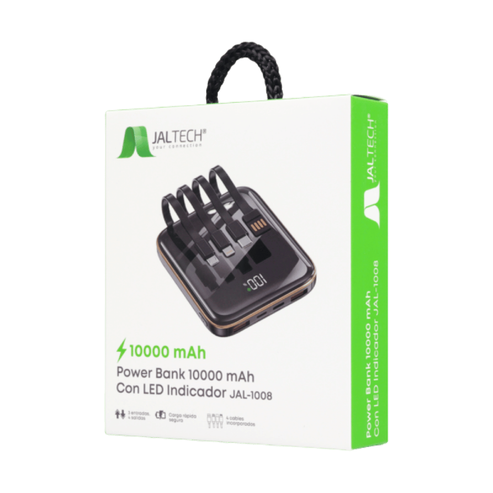 Power Bank 10000 Mah Con Led Indicador Jal-1008 - Imagen 3